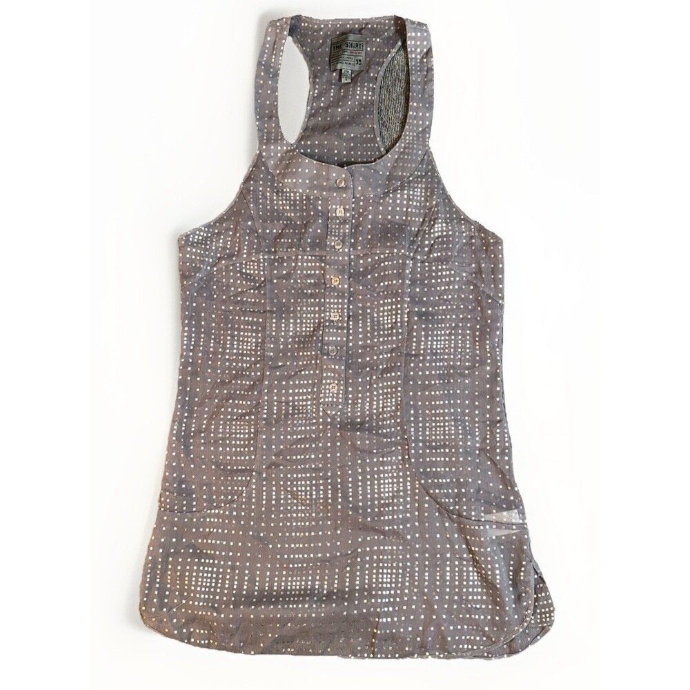 Joe’s Jeans The Shirt Womens S Tunic Y2K Mini Dress Racerback Henley Sheer Grey